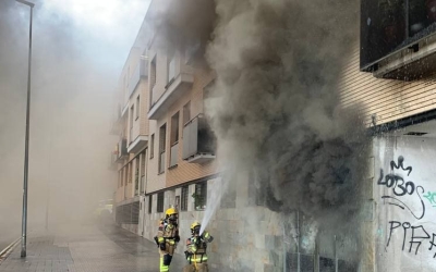 Imatge de l'incendi al quadre dels transformadors