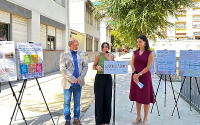 L'alcaldessa Marta Farrés a l'Escola Calvet d'Estrella | Foto: Meritxell Dambrink