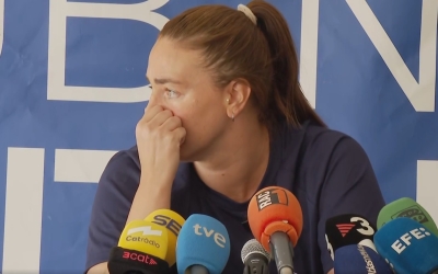 Maica Garcia, visiblement emocionada durant la seva presentació com a andreuenca | E3