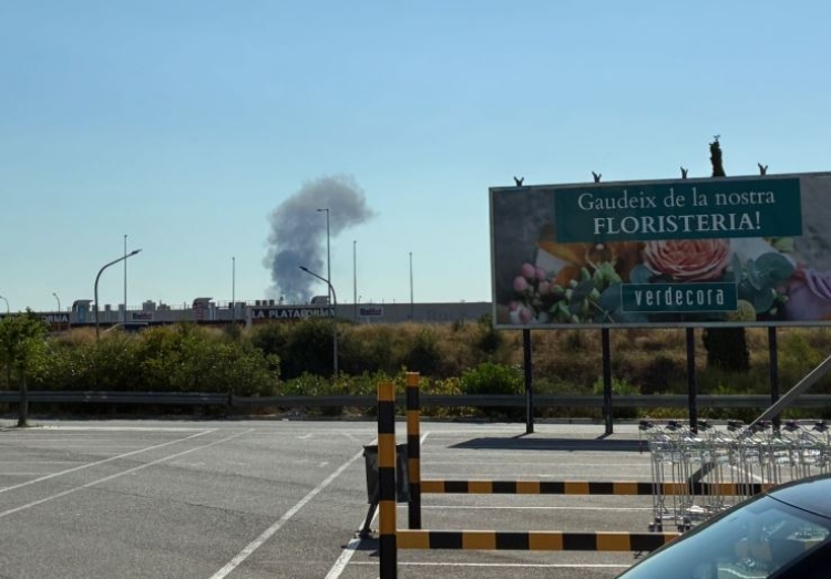 El fum de l'incendi vist des de Sabadell