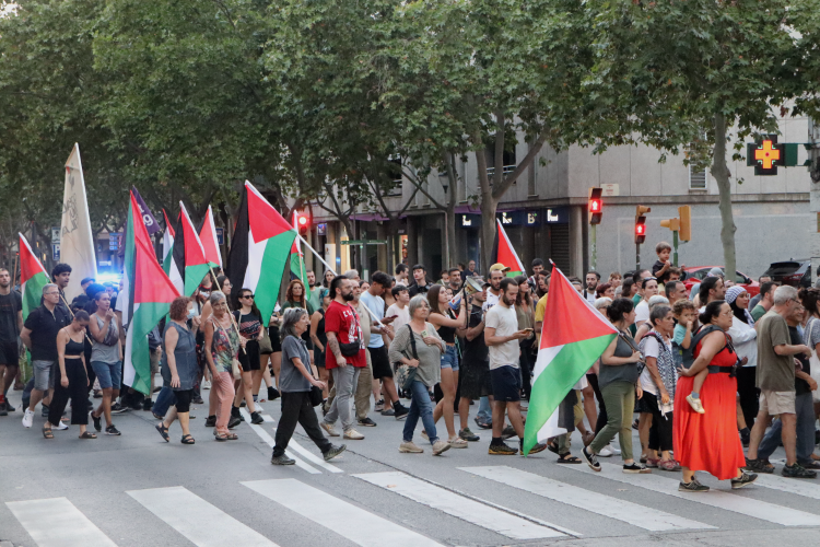 Els manifestants a Ronda Zamenhof | Júlia Ramon