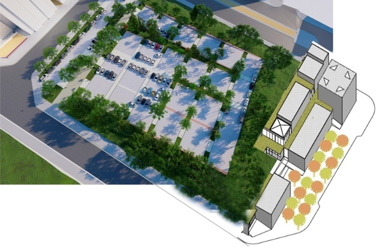 El futur aparcament junt a l'Escola de Música i Conservatori Professional