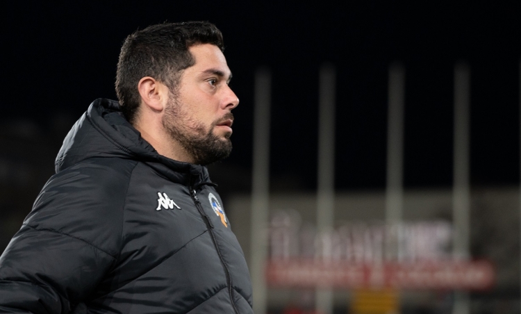 Conrad Garcia dirigint el Sabadell a l'Olímpic | Roger Benet