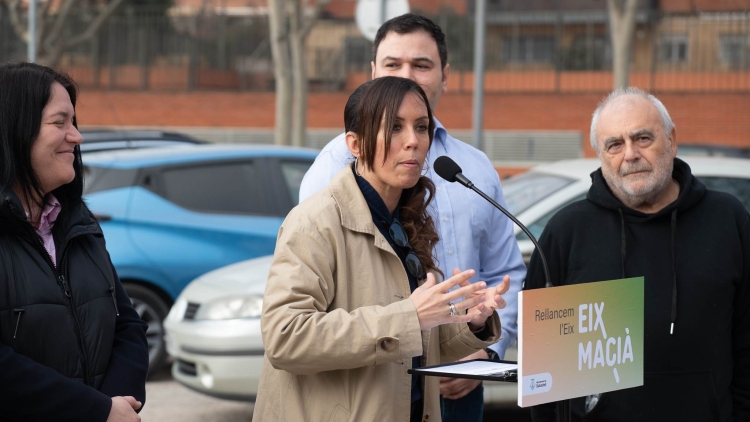 Marta Farrés durant la roda de premsa celebrada aquest dimecres