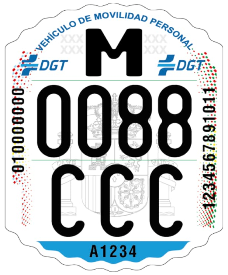 Model de la matrícula que han de portar els VMP a partir d'ara