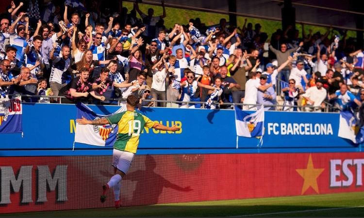 Eufòria arlequinada fa uns anys al Johan amb el gol de Kaxe | Pedro Salado