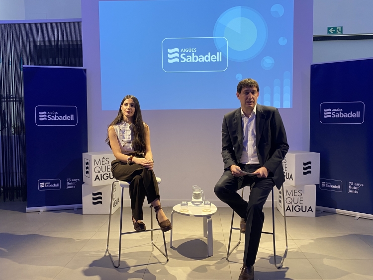 La regidora Sílvia Garcia i el president de la companyia, Lluís Jordan