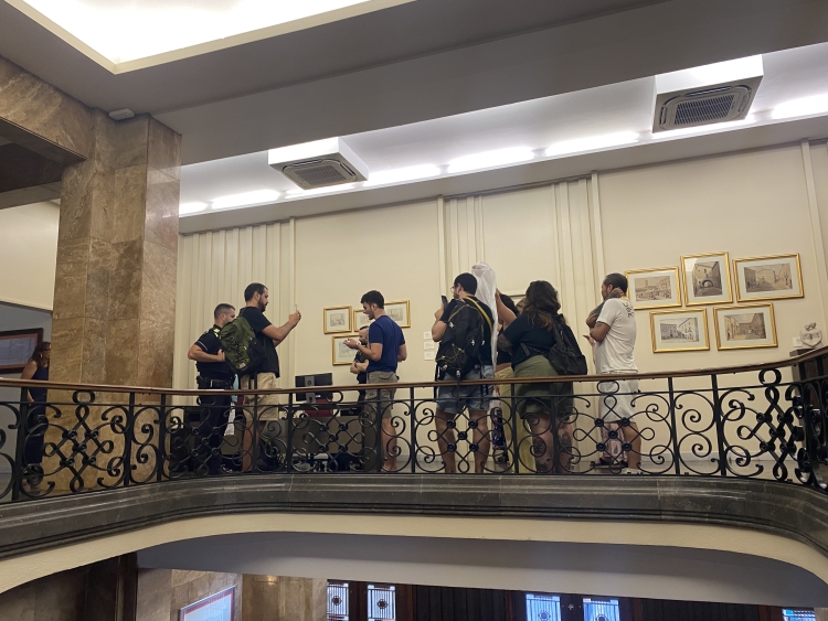 Discurs de les entitats de cultura popular a la primera planta de l'Ajuntament