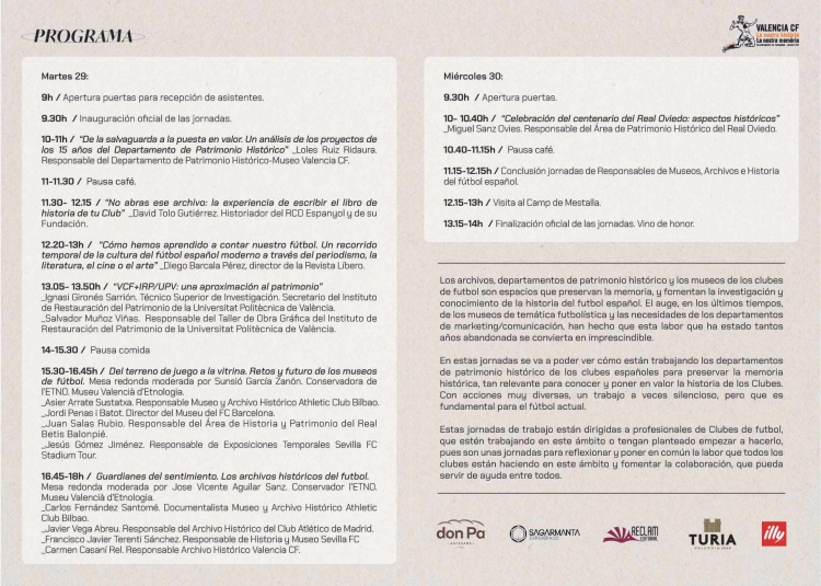 Agenda d'actes de les jornades