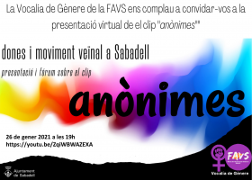 La FAV estrena vocalia de gènere amb el vídeo 'Anònimes' per visibilitzar la feina de les dones al moviment veïnal