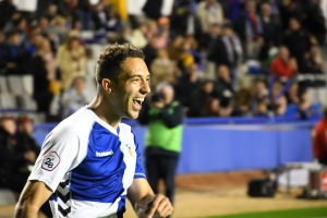 Boris Garrós celebrant un gol justament contra el Llagostera | Críspulo Díaz