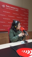 Roser Cabré-Verdiell, als estudis de Ràdio Sabadell