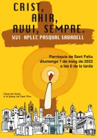 L'Aplec es farà diumenge, 1 de maig, a l'inici de la setmana tercera de Pasqua, a l'església de Sant Feliu de Sabadell