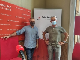 Victor Colomer i Xavier Vidal a l'estudi 1 de Ràdio Sabadell