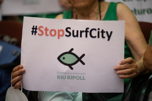 La Plataforma en Defensa del Riu Ripoll es va mobilitzar ahir al ple municipal