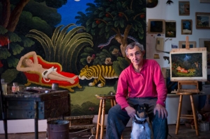 El pintor sabadellenc Ramiro Fernández Saus farà una visita guiada a la seva pictografia el proper dijous al Teatre Principal