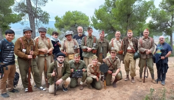 Imatge de l'equip de rodatge del documental sobre l'Arcadi Gili