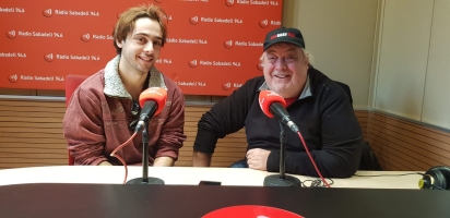 Marc Real, cantant de Feram i el músic LLongue a l'estudi 1