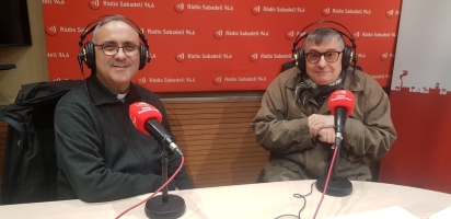 Mossèn Xavier Blanco i Antoni Ibáñez a l'estudi 1
