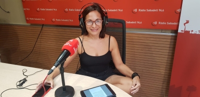 Sandra Milian, instructora FIT,  a l'estudi 1 de Ràdio Sabadell 