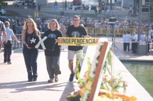 La coordinadora de l'ANC a Sabadell, Nohemí Zafra, a l'acte de l'11 de setembre a Sabadell | Roger Benet