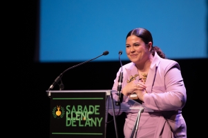 Mara Jiménez (Croquetamente) recollint el premi Sabadellenc de l'Any