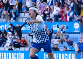 Pau Resta celebrant el seu gol contra la Ponferradina | CES