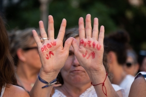 Manifestació en suport a la víctima del feminicidi de Ca n'Oriac